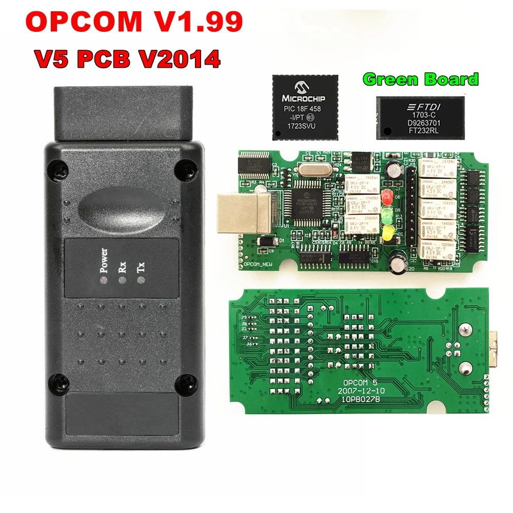 OPCOM V1.99 OBD2 CAN-BUS Code Reader For Opel OP COM OP-COM Diagnostic PIC18F458 FTDI FT232RL Car Code Reader