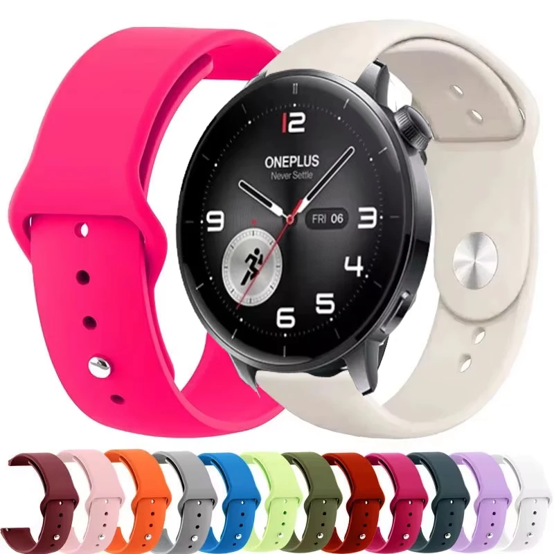 

Силиконовый ремешок 22 мм 18 мм для Oneplus Watch 3 43 мм, спортивный ремешок для Oneplus Watch 3 2 2R/Oppo Watch 46 мм/X X2/X2 Mini, браслет