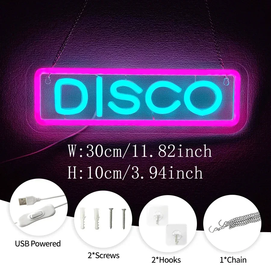 Led Neon Light Sign for Disco Party Music Bar Club Bedroom Disco Decor Disco Lover  Fever Party Disco Neon Sign for Wall Decor view 4