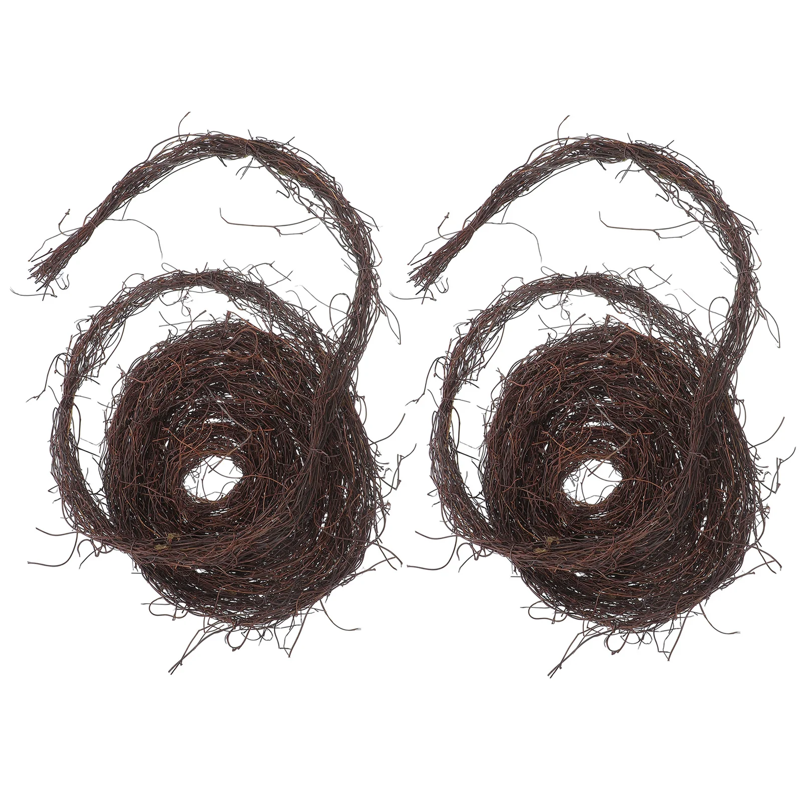 

2Pcs Natural Rattan Vine Garland Twig Branch Handmade Wreath Base for DIY Wedding Party Rustic Home Decoration Front Door