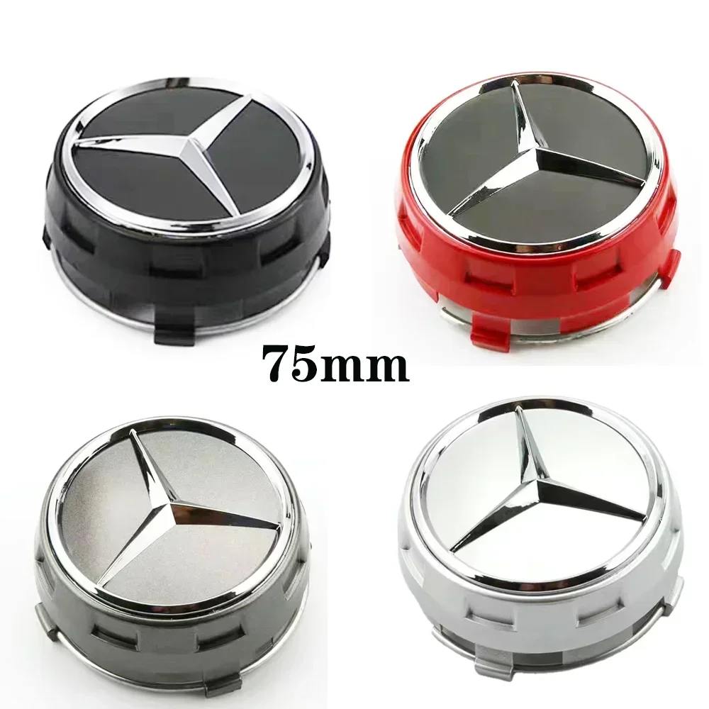 4PCS 75mm Car Wheel Center Hub Caps Cover For Mercedes Benz B/C/E/S Class A Class C200L GLC GLK CLA Accessories