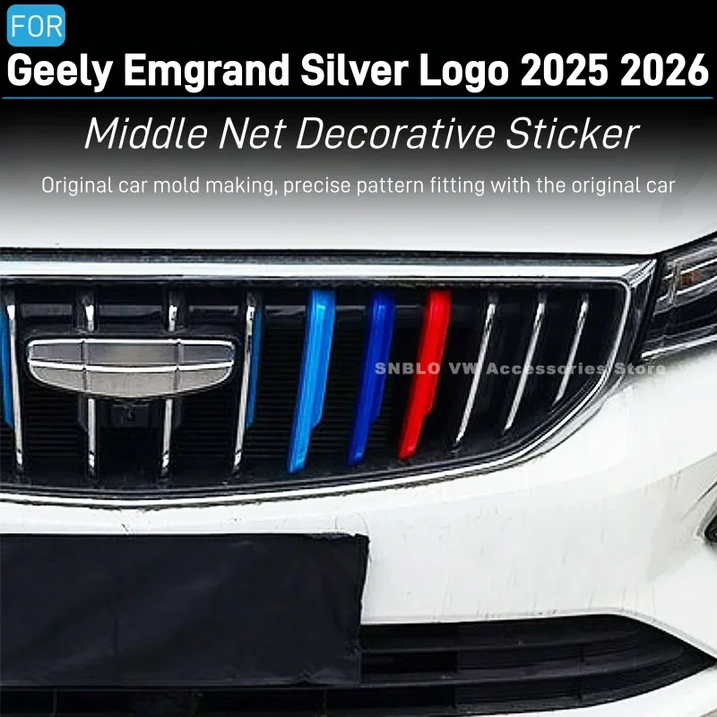 For Geely Emgrand Silver Label The Fourth Generation 2022 2023 2024 2025 2026 Accessories Middle Net Decorative Sticker