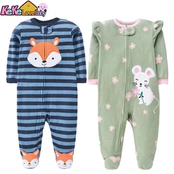 Spring Baby Boy Rompers Girl Clothes Zipper Fleece Winter Warm Pajamas Newborn Infants Outfit Animal Jumpsuit Clothing 0 -12 M