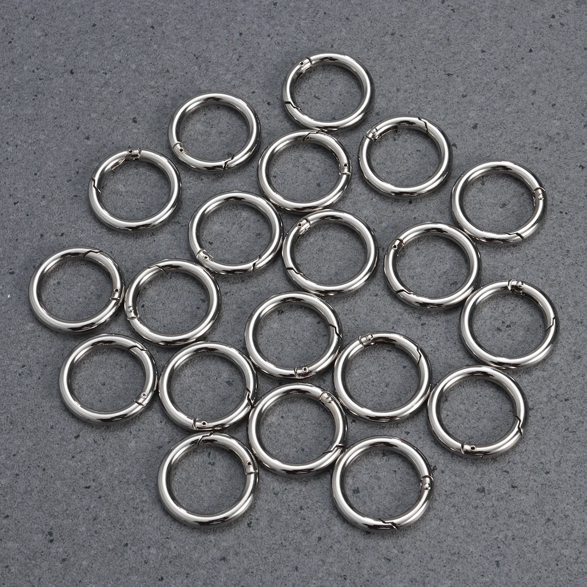 

20 Pcs Simple Keyring Spring Buckle Miss Jewelry Silver Keychain Making Jump Rings