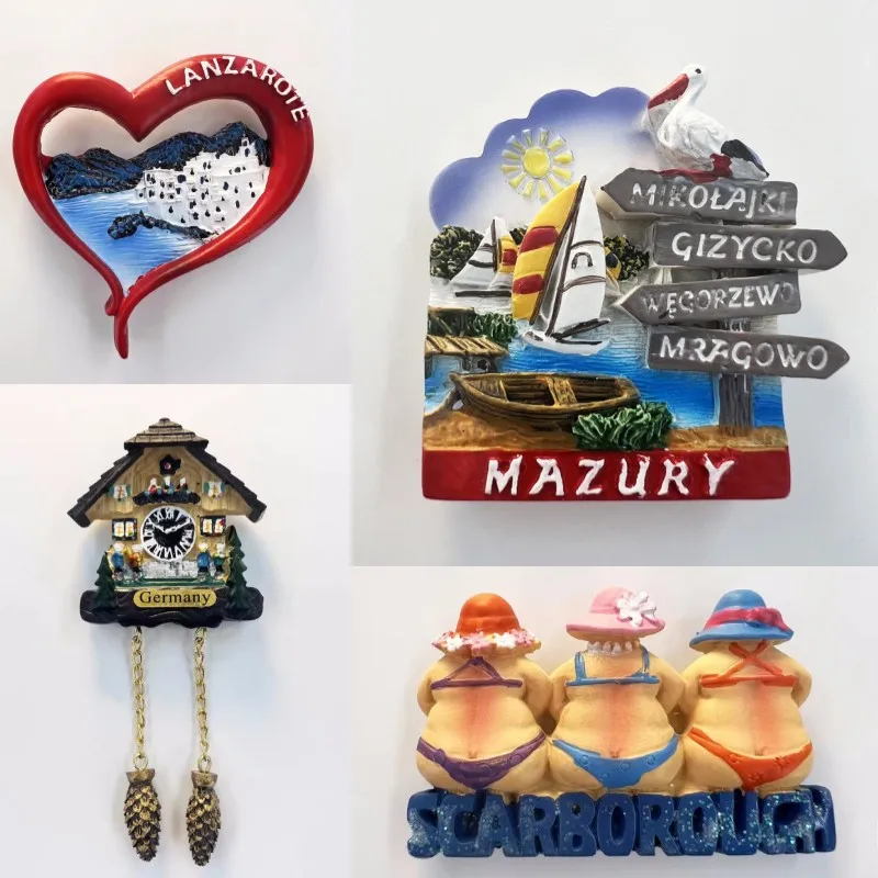 Poland Mazury Fridge Stickers Hawaii Hokkaido Scarborough Travelling Souvenirs Wedding Birthday Gifts Fridge Magnets Home Decor