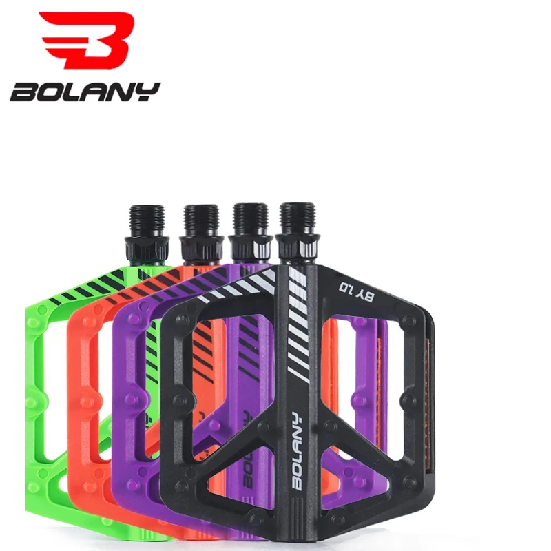 BOLANY Bike Nylon Pedal Mountain Bike Anti-slip Pedals Seal Double Bearing Pedal MTB Bike Accessories