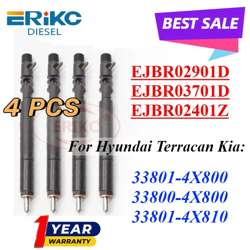 

4PC EJBR02401Z Automatic Fuel Injector EJBR02901D EJBR03701D FOR YUNDAI TERRACAN/MERCEDES-BENZ SPRINTER 33800-4X800 33801-4X810