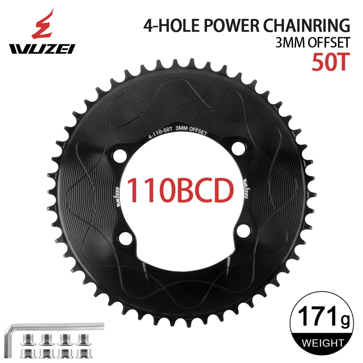 WUZEI 110BCD Rennrad Kettenblatt 8 9 10 11 12S Fahrrad Kettenblatt 40T 48T 58T Schmales breites Kettenrad für Shimano R7000 R8000 R9100