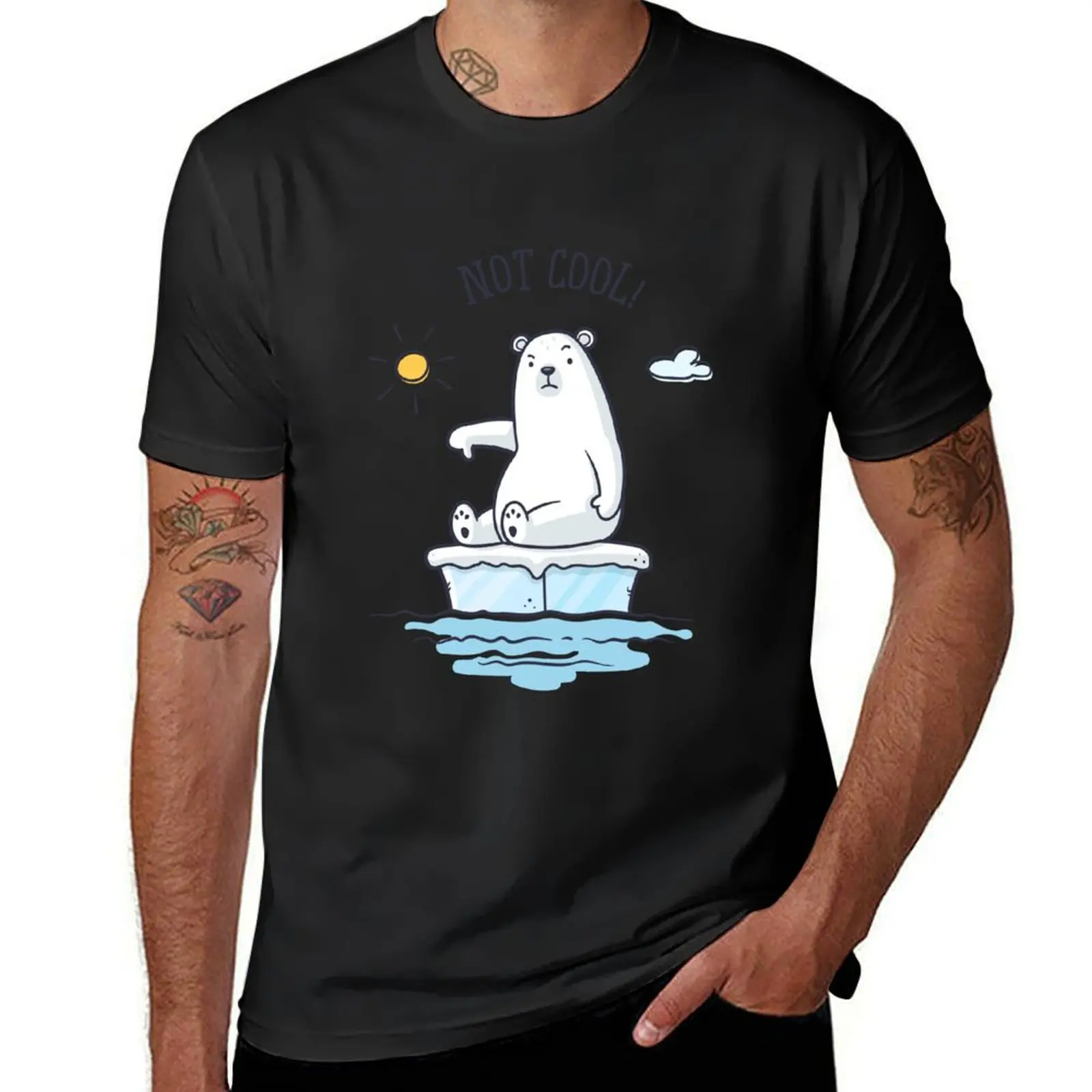 Polar Bear - Global Warming is not Cool! T-Shirt animal prinfor boys sports fans designer t shirt men