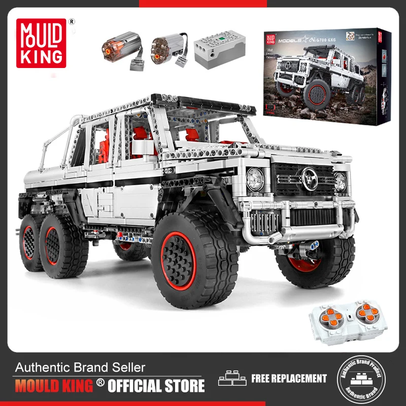 MOULD KING 13061 Technical Pickup Car Building Blocks APP RC Motorized 6x6 Off-road Truck Model MOC Bricks Kids Christmas Gift