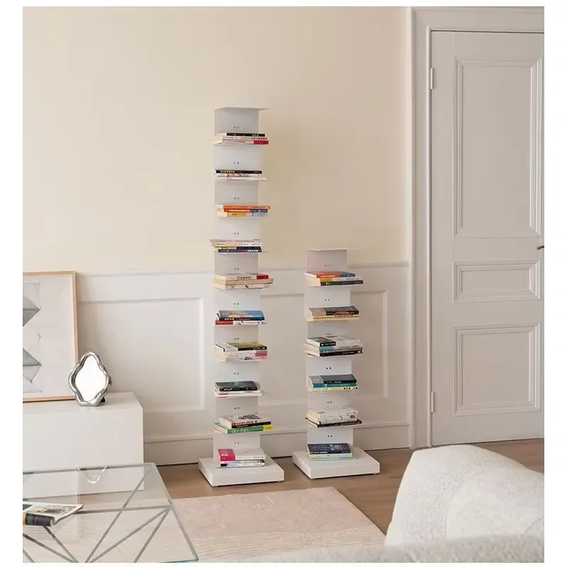 Nordic Wrought Iron Vertical Bookshelf Multi Layer Floor Rack Creative Corner Display Stand For Living Room Storage Furniture