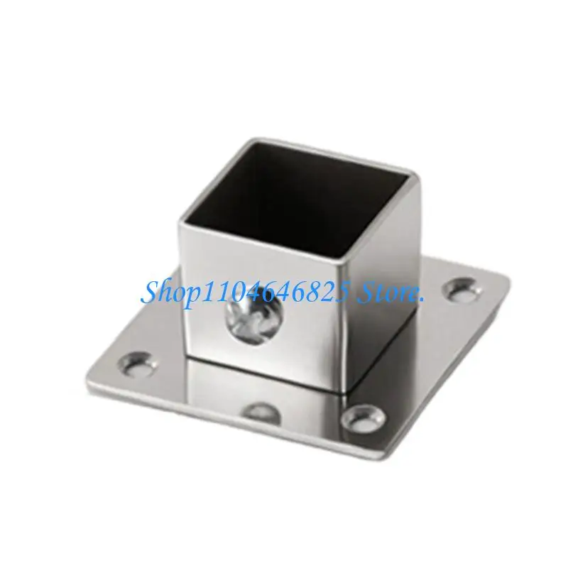 Stainless Steel Square Flanges Mount Durability Corrosions Resistant Fence Clamps for Wardrobe and Towel Rack