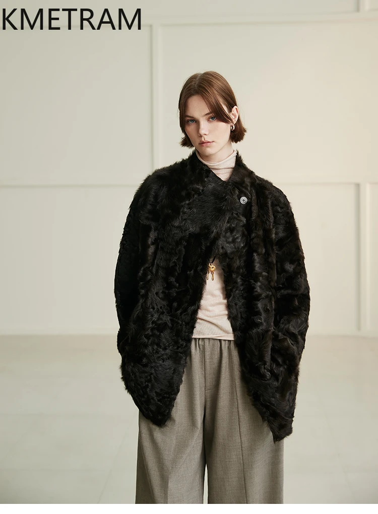 เสื้อแจ็คเก็ตขนแกะหนังแท้สองด้านขนสัตว์แท้ธรรมชาติ Xiaohu สำหรับผู้หญิง เสื้อโค้ทขนสัตว์แท้แบบกลับด้านได้ เสื้อแจ็คเก็ตหนังฤดูหนาว เสื้อผ้าผู้หญิง 2025