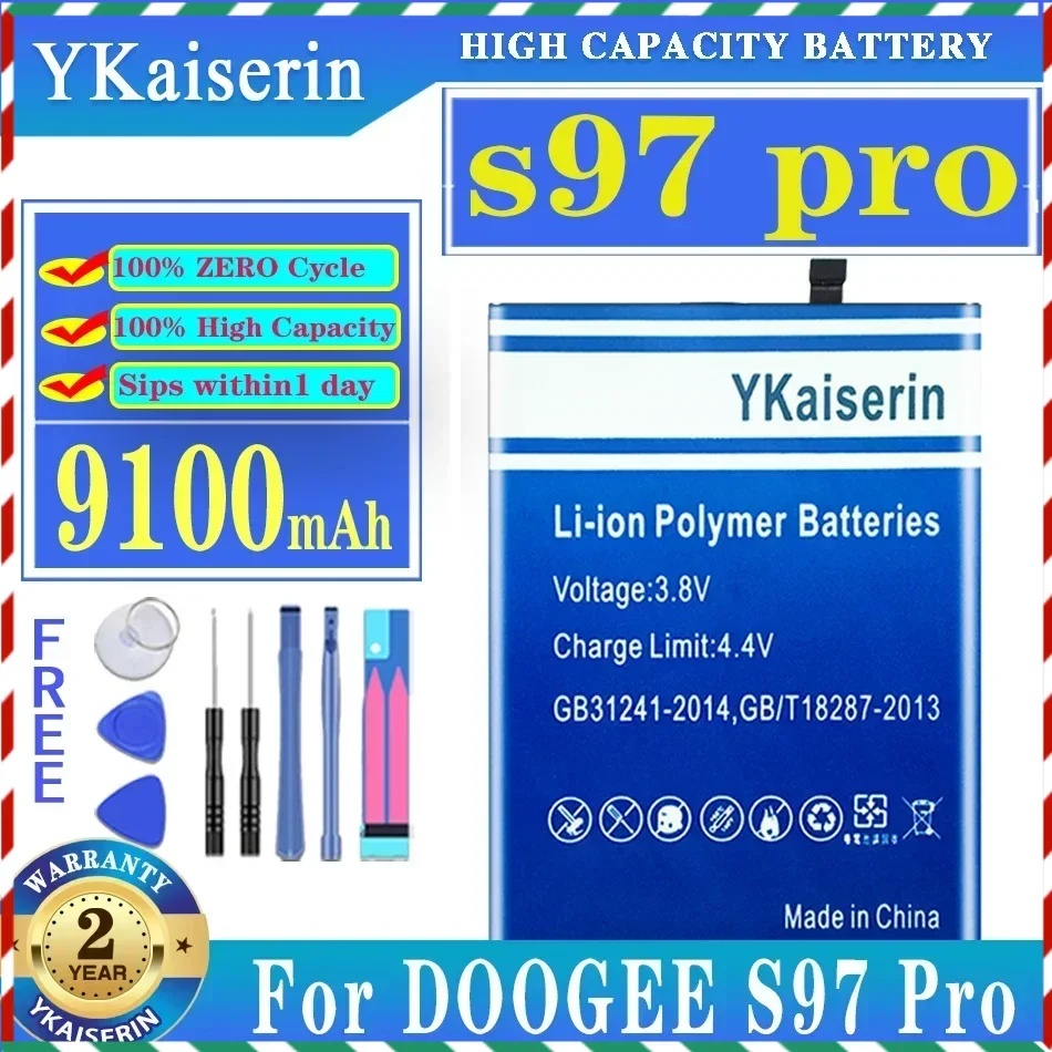 New YKaiserin BAT21ZN1318500 Battery 9100mAh for DOOGEE S97 Pro S97Pro Mobile Phone Bateria + Track NO