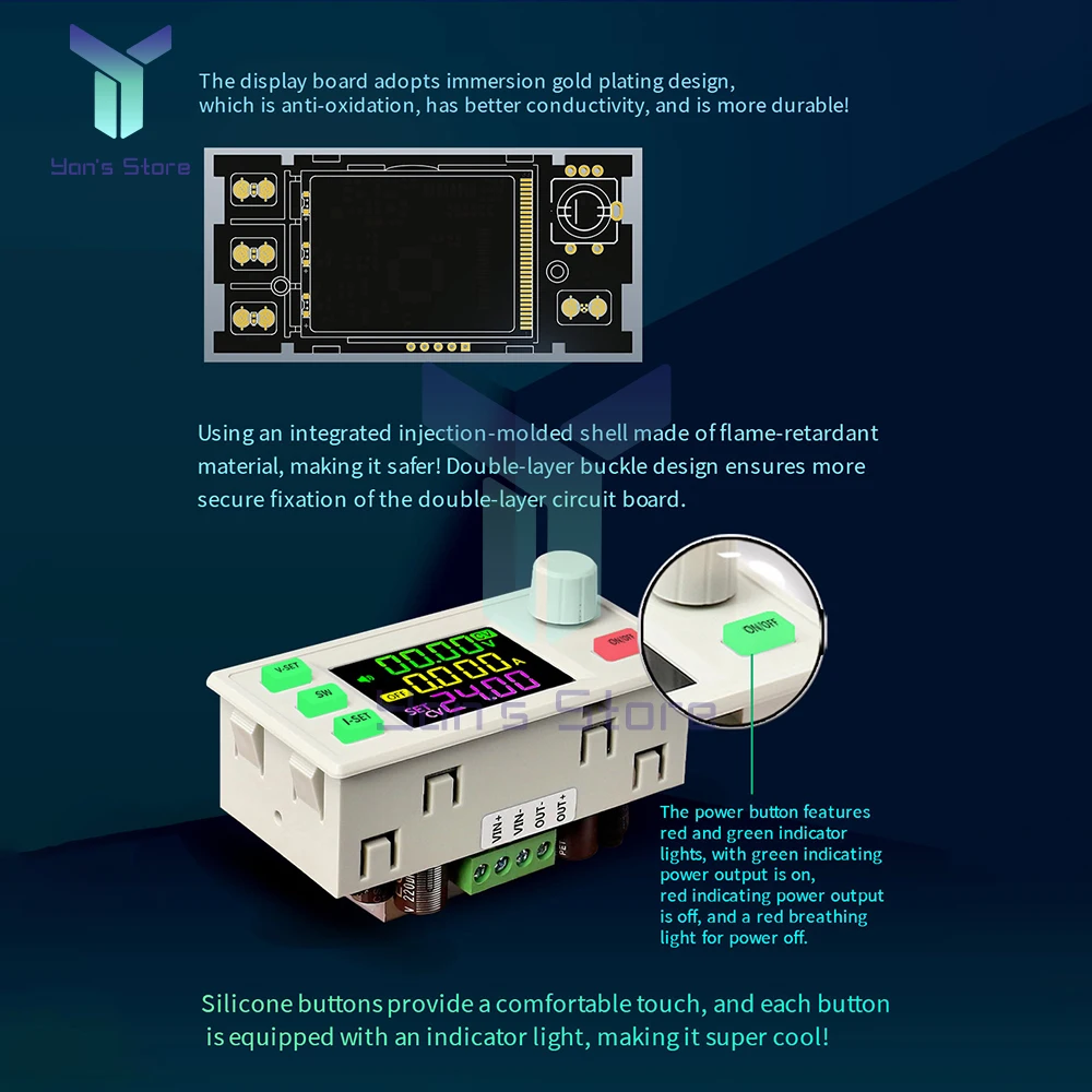 XY6506X/XY6509X CNC Adjustable DC Buck Converter Input 12-72V Output 6A 390W/9A 585W Regulated Lab Power Supply Module