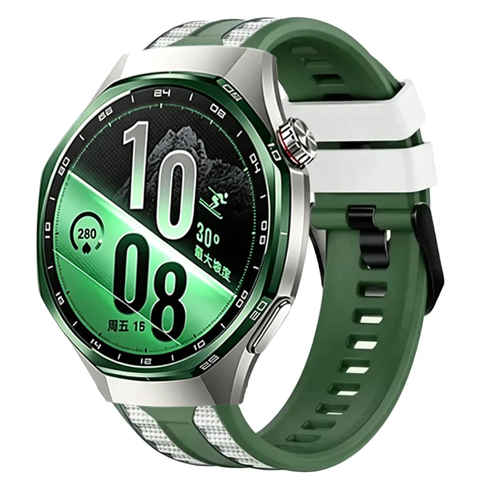22mm Official Two-color Silicone Strap For Huawei Watch 5 GT7/6/5/4 Pro 46mm/GT Runner 2 Sports Band Amazfit Balance 2 3/Bip Max