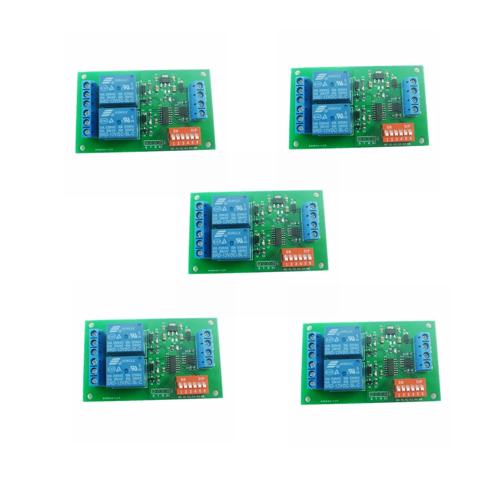 

5PCS DC 5V/12V/24V 2 Channel RS485 Relay Modbus RTU PLC Module For PLC Smart Home Automated Industry