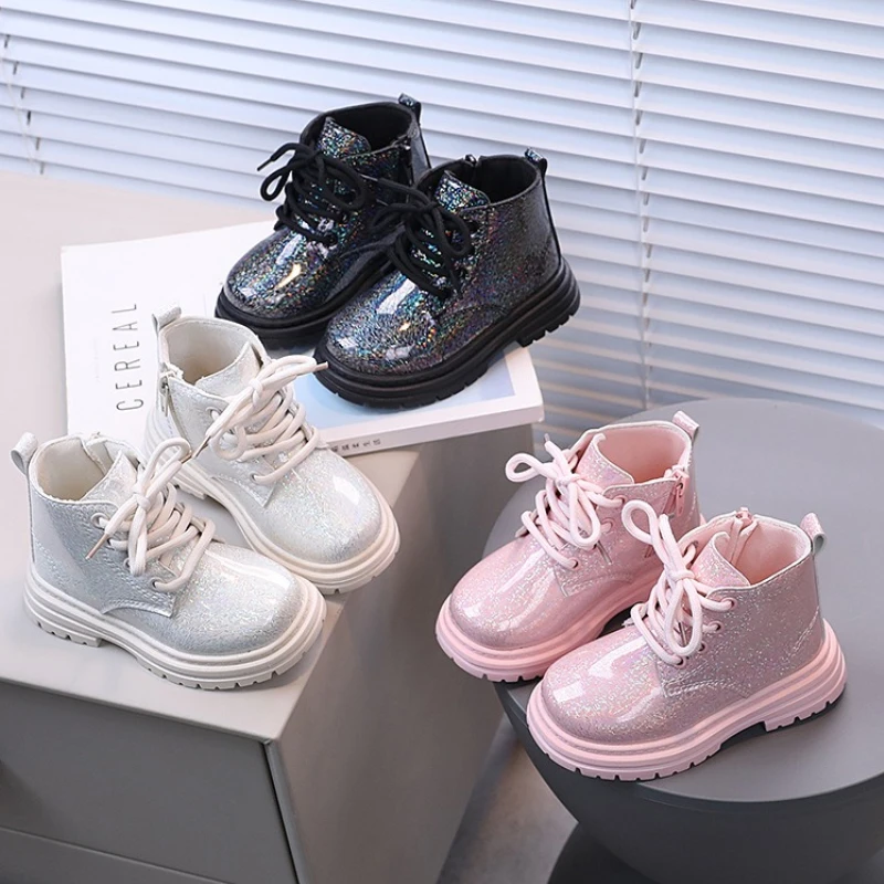 

Лидер продаж, детские ботинки в британском стиле, новинка 2025, зимние простые зимние ботинки, модные нескользящие удобные универсальные ботинки для девочек