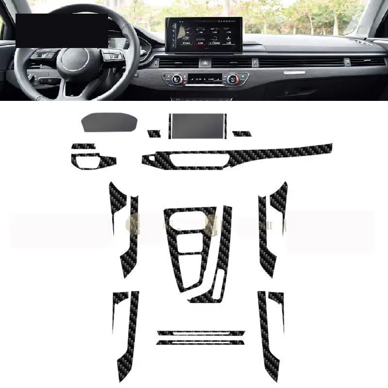 

For Audi A4 B9 2021-2023 Car interior carbon fibre Film 5D PET Center console Anti scratch resist film Accessories refit Film