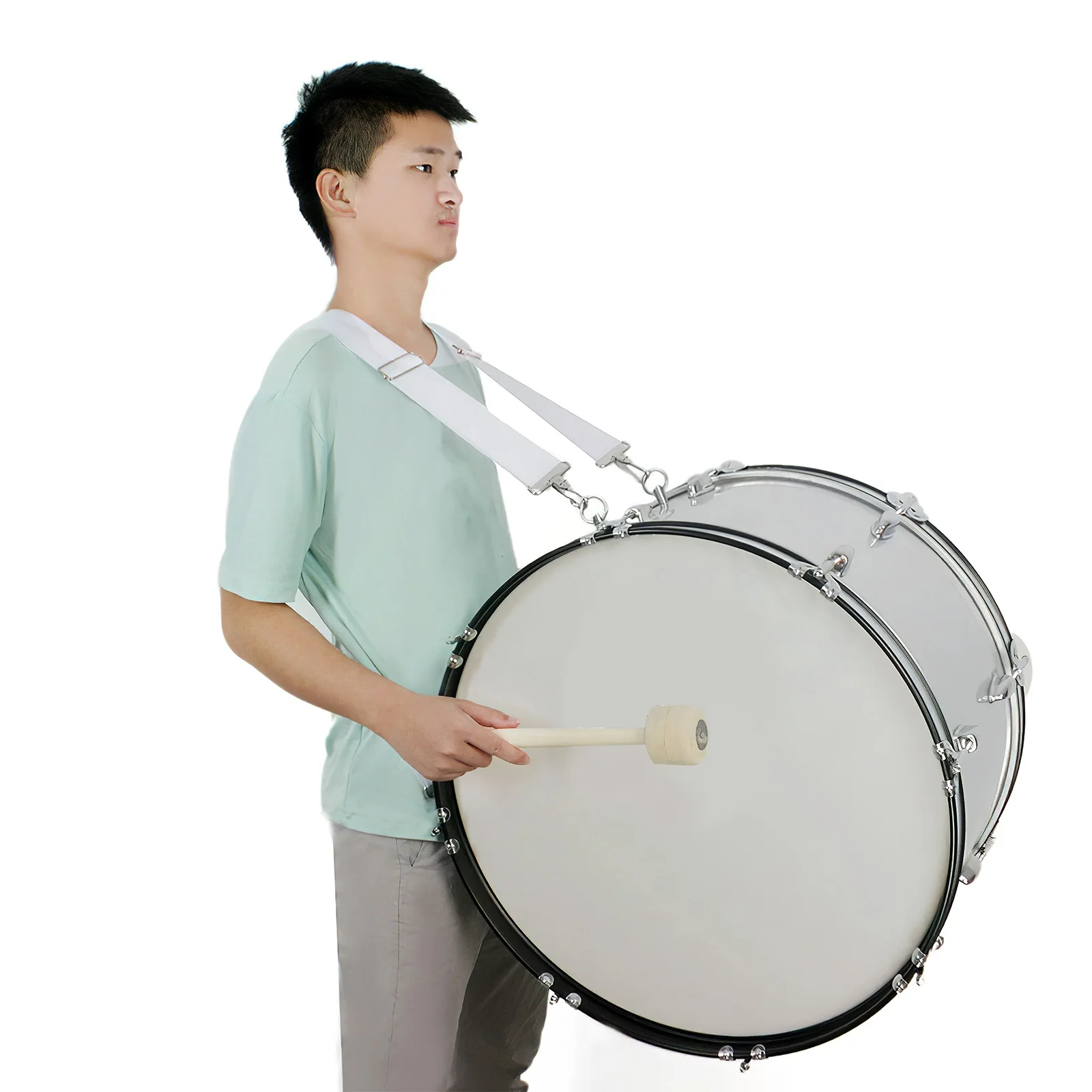 

Adjustable Military Strap Belt Metal Buckle Durable Nylon Sling Bass Waist Ergonomic Double Shoulder Harness Easy Clean