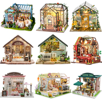 Wooden Miniature Doll House 3D Puzzle Assembly Building Model Kit Small Room Toys Home With Furniture Birthday Gifts Dollhouse﻿
