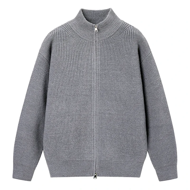 

Autumn Winter Men Inside Outside Wear Fashionable Trendy Knitting Sweater Men Home Casual Warm KnitCardigan Zipper Solid Color