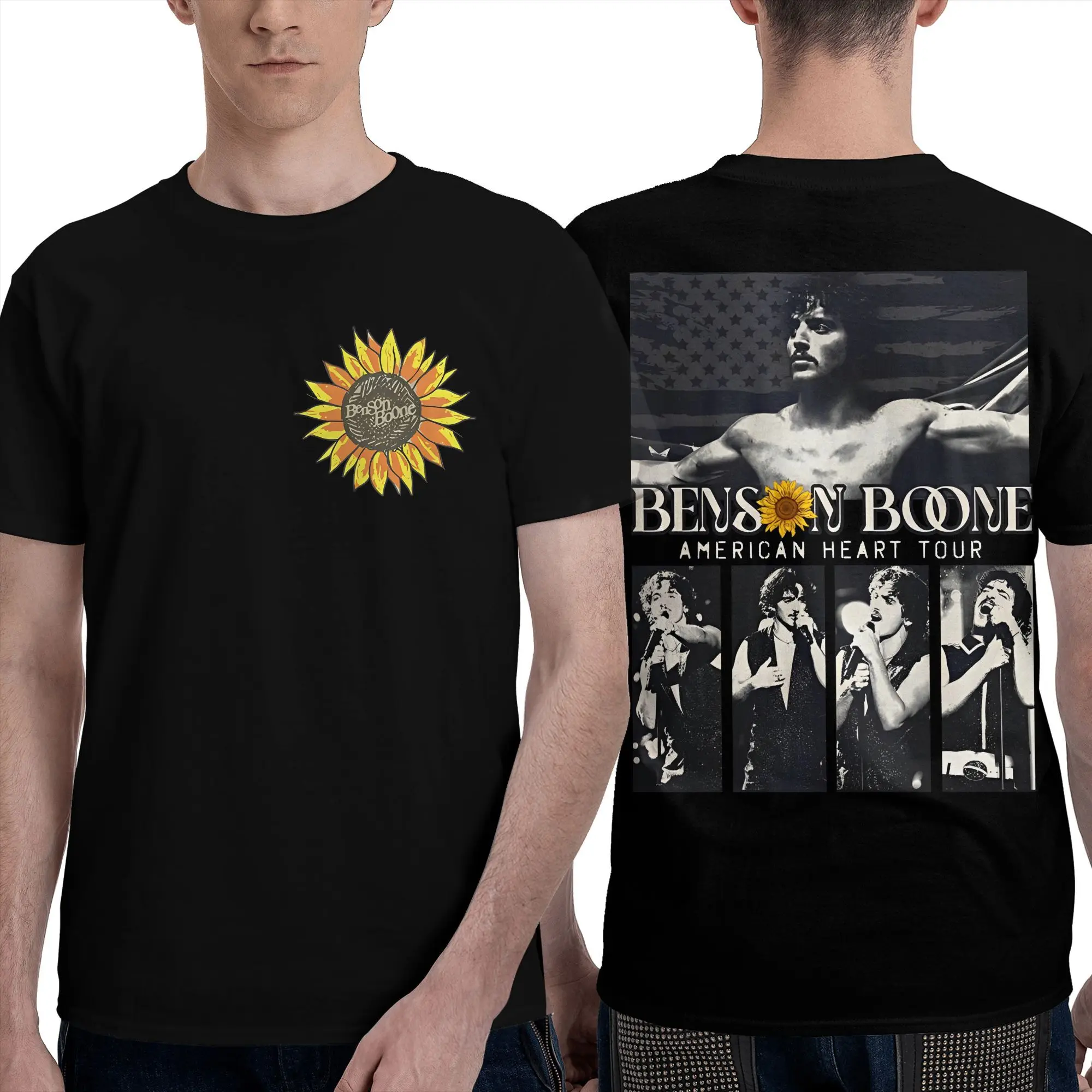 

Bensons Boones American Heart Tour 2025 T Shirts Men Cotton Funny T-Shirts Crewneck Tee Shirt Short Sleeve Tops 4XL 5XL 6XL