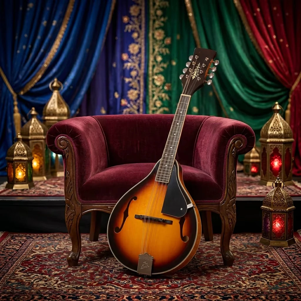 Professional 8-String Mandolin, Glossy Finish, Stringed Musical Instrument, High-Quality Sound, Durable Construction