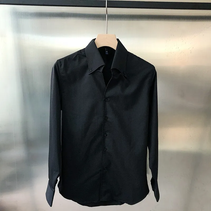 

Briti Sle Long Sve Slim Fit Men's irt No Ironing Busin Casual omsmen Cotton Faion Urban Versatile irt