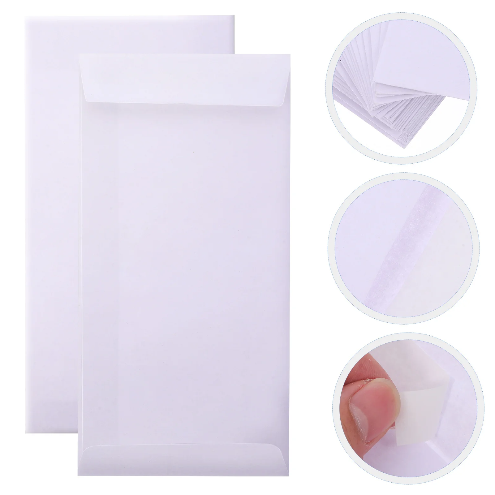

60pcs Coin Blank Paper Self Seal Large Capacity Storage Holders For Cards Small Mailing Stationery Letter Size Envelopes