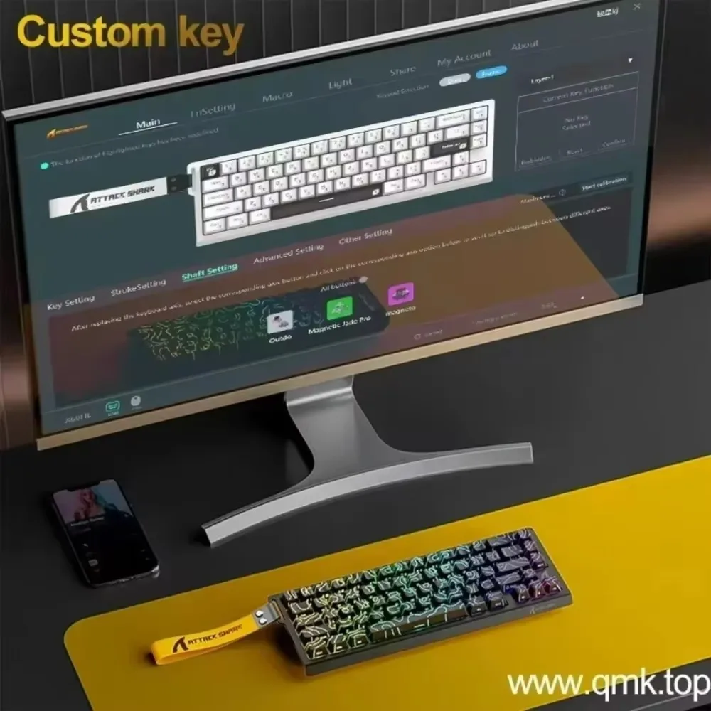 ATTACK SHARK X68HE Gaming Keyboard Magnetic Switch Wired RGB 8K E-Sports Mechanical Keyboard 0.01mm RT Accuracy 128K Scan Rate