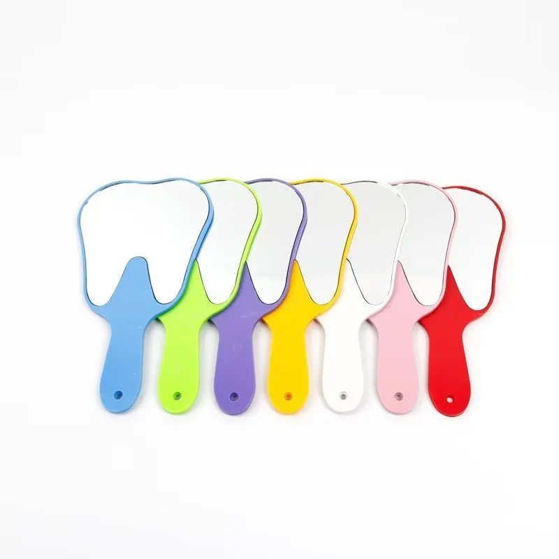 

1/5/10Pcs Tooth Shaped Mirror Handheld Practical PVC High Definition Dental Mirrors Makeup Mirror Dental tools