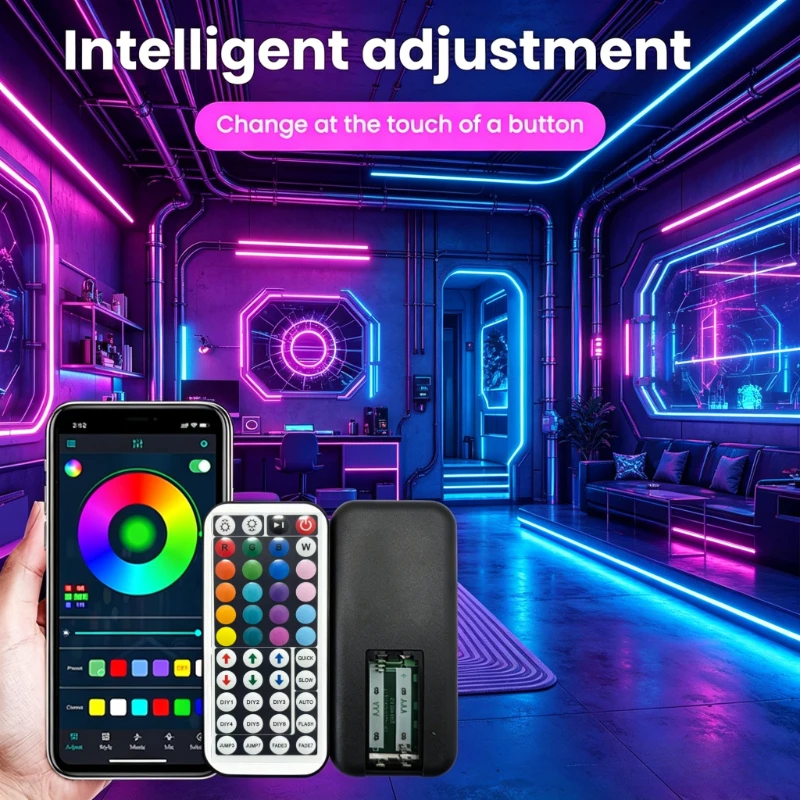 Smart RGB Under Cabinet Lights,Led Neon Nope Lights, Flexible LED Strip Lights, Under Counter Lights for Kitchen, Cupboard, Desk
