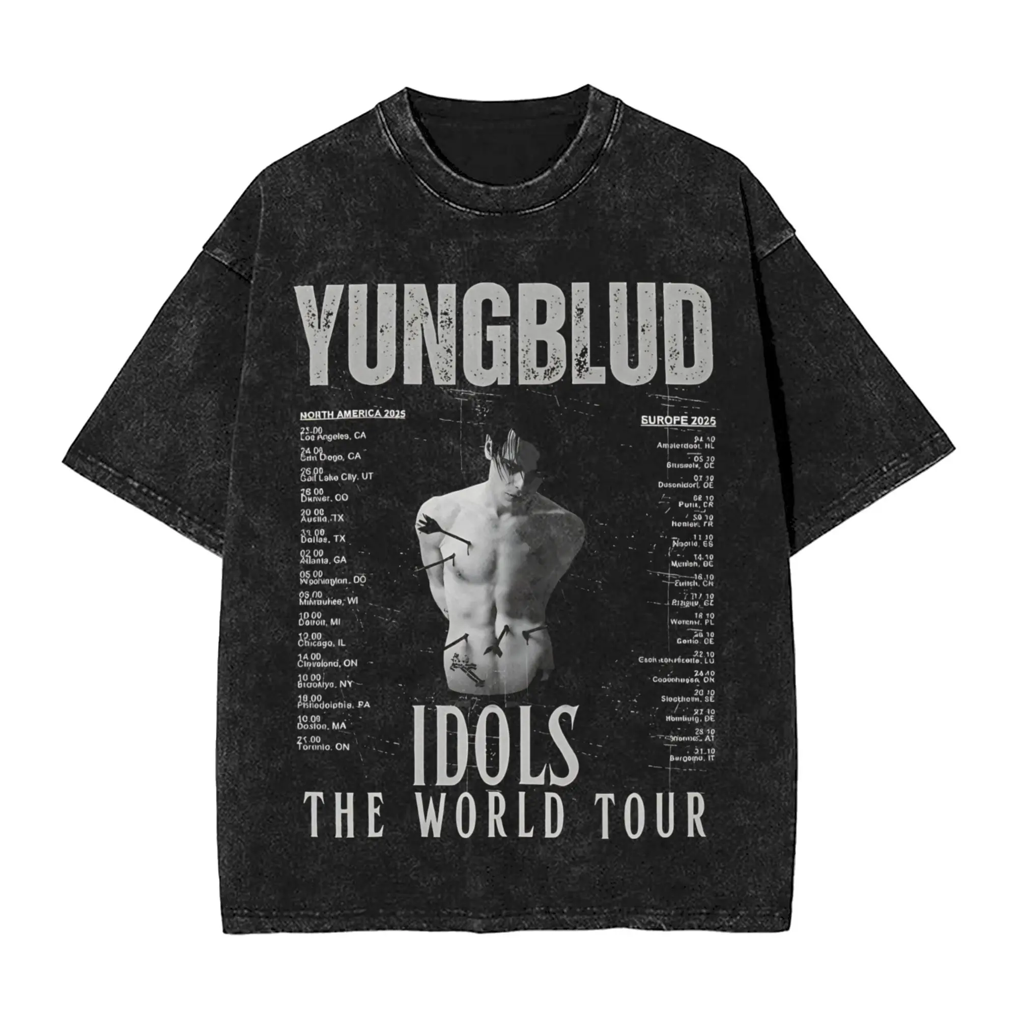 

Yungblud T Shirt Hip Hop Washed Cotton Harajuku T-Shirt Fashion for Men Women Streetwear Graphic Printed Tees