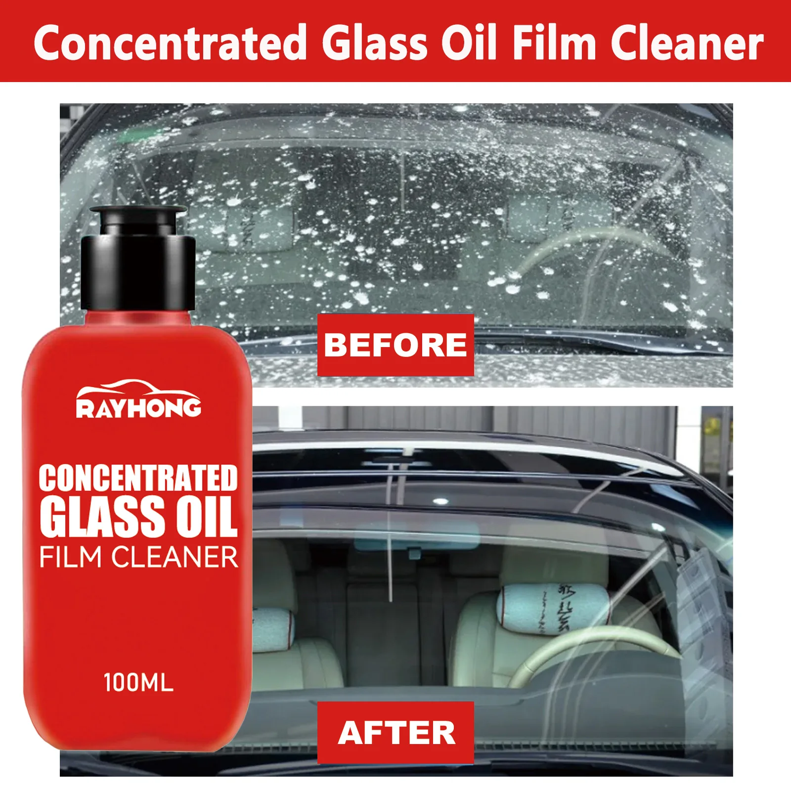 

Автомобильное концентрированное стекло, средство для удаления масляной пленки, долговечное чистящее средство, блеск, глянцевая полировка, восстановление автодетализатора, инструмент