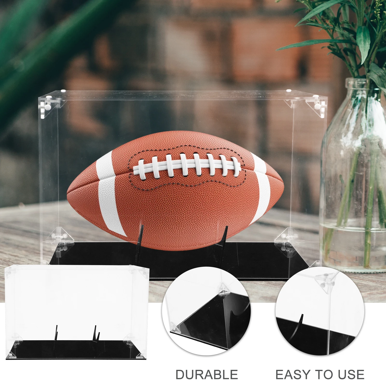 

Rugby Display Box Acrylic Transparent Multi-Function Desktop Case Storage Holder Display Organizer