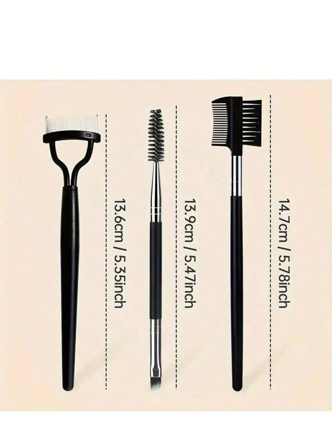 3/4 Uds peine para pestañas rizador de pestañas, cepillo para cejas peine herramienta separador de pestañas cepillo profesional para cejas de doble punta