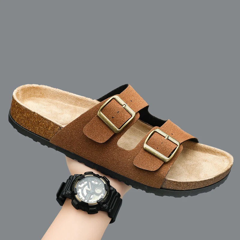 Man\'s Leather Sandal for Men Beach Sandals Men 2024 Designer Men\'s Shoes Men\'s Comfortable Slipper Original Brands Shoes Summer