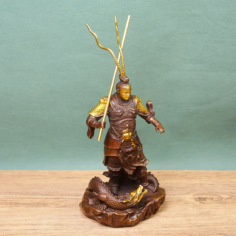 All-brass, gold-plated, Qitian Great Sage, Victorious Buddha, living room, office, entrance hall, Sun Wukong figurine