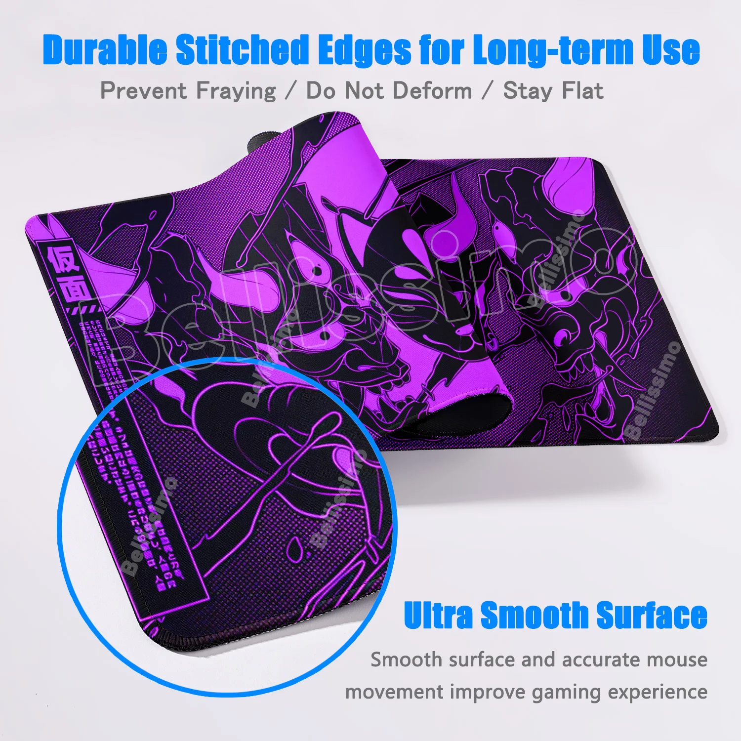 Alas Mouse Wajah Hantu Seni Game Aksesori Komputer Gamer Besar Alas Mouse Komputer XXL Alas Meja Keyboard Karet Alas Mouse Anime