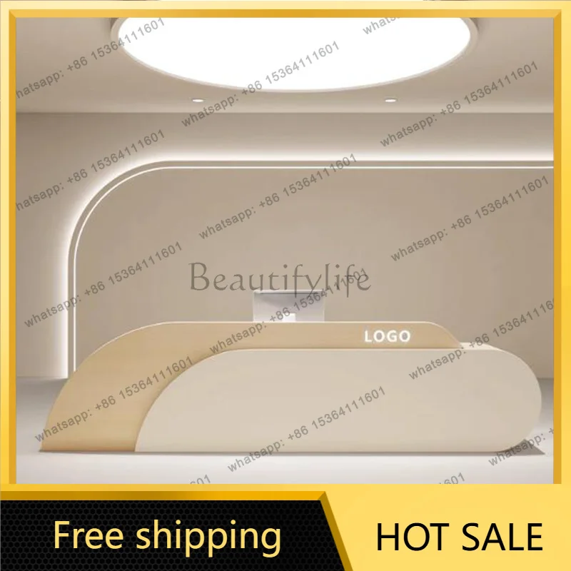 Best Sellers Unique Shelves Reception Desks Curved White Modern Drawer Reception Desks White Aesthetic Comptoire Accueil Trendy