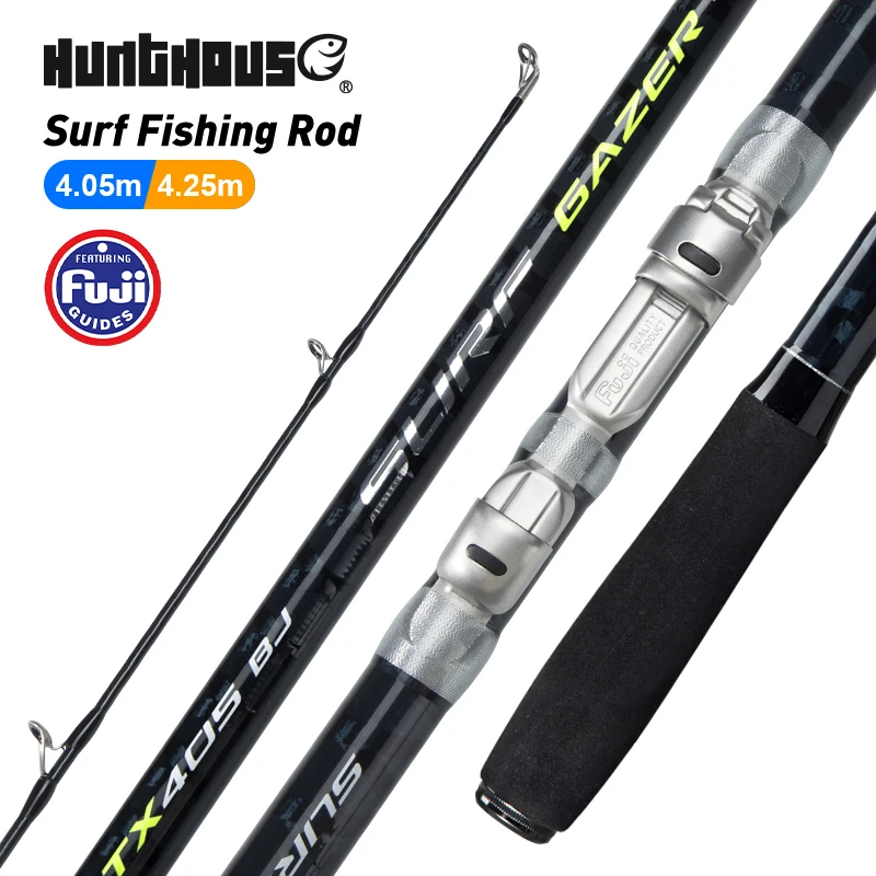 

Hunthouse Spinning 100-250g 40T Surfcasting Gazer Surf Fishing Rod Fuji Guide Reel Seat Carbon Fiber 4.25m 4.05m 3 Section Beach
