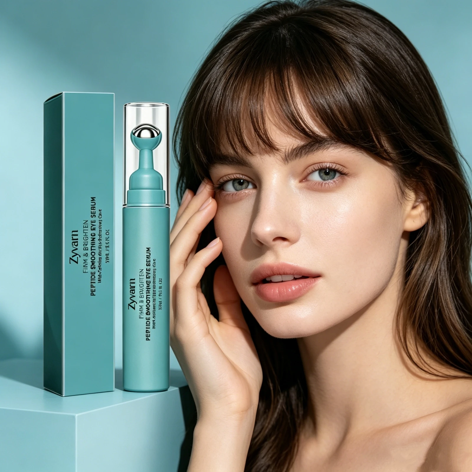 Peptide Firming Eye Serum Massage Roller Design Fade Dark Circle Smooth Crow's Feet Brighten Eyes Area Anti-Wrinkle Eye Essence
