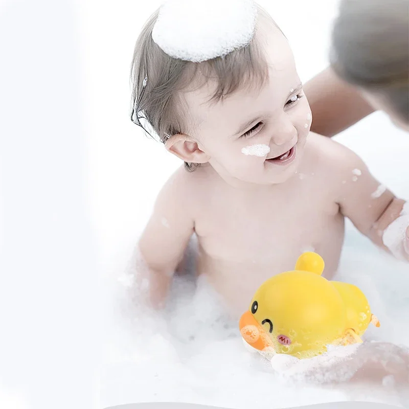 New Summer Bathroom Bath Shower Baby Clockwork Swimming Children Play Water Cute Little Duck Bathing Bathtub Toys For Kid Gifts