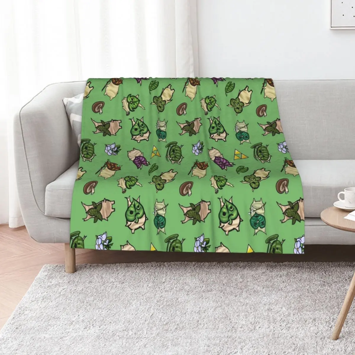 

Korok Repeating Pattern (Light Green) Throw Blanket blankets ands Soft Plaid decorative sofa bed Blankets