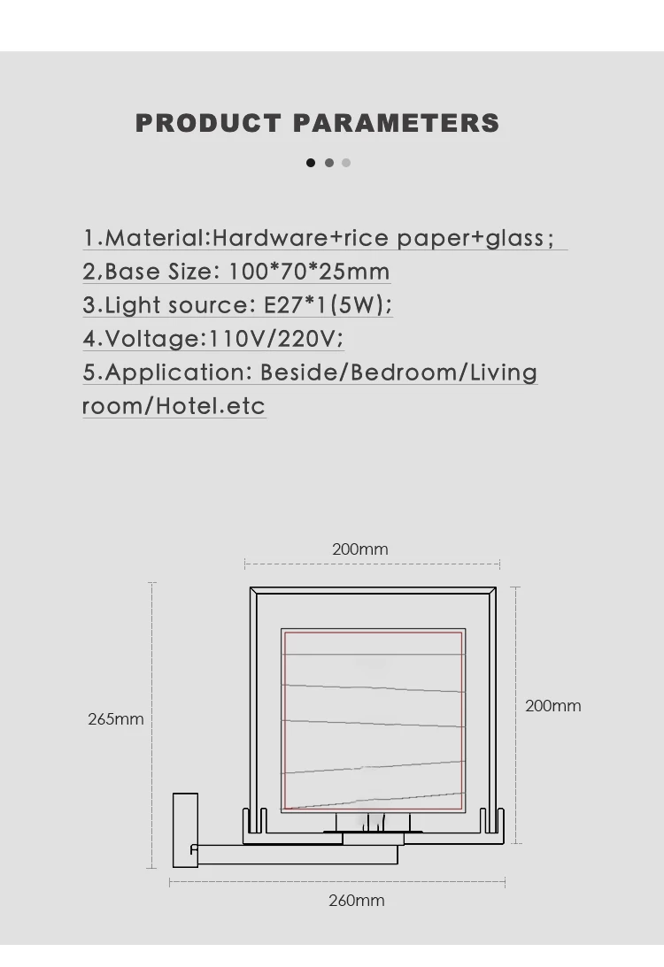 Square Nordic Wall Lamp Rice Paper Modern Fashion Glass Sconce Light New Design For Beside Bedroom Creative Lighting Fixtures