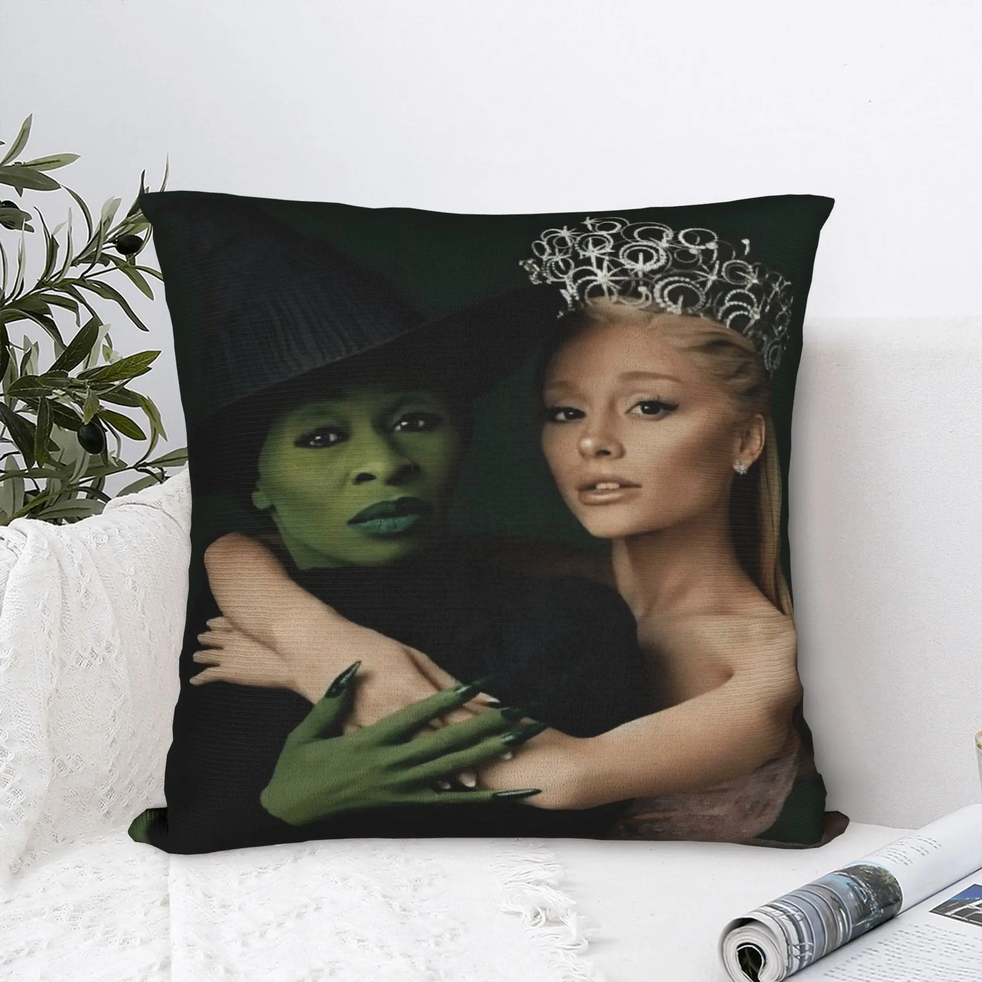 W-Wicked 2 Musical Movie Glinda Elphaba Pillow Case  Morden Pillow Cover Graphic Pillowcases For Living Room Sofa