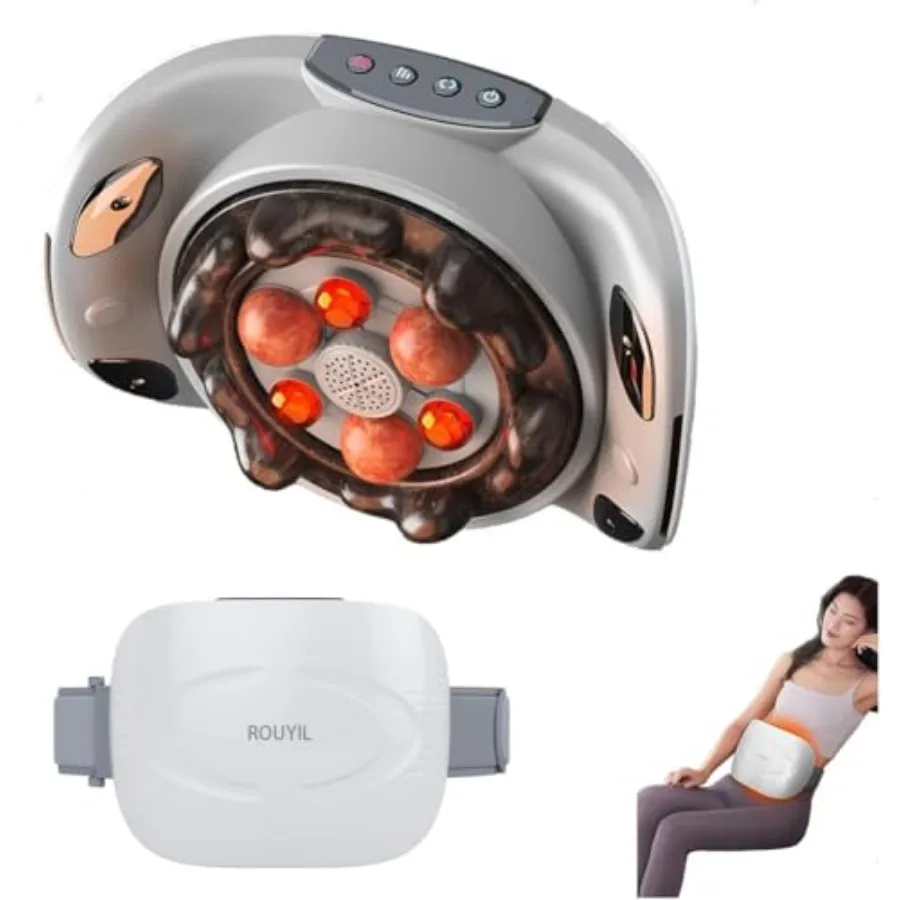 

Массажер для живота из натурального камня с насадками для точечного массажа и антицеллюлитного воздействия, с высокими и низкими массажными головками и постоянной температурой