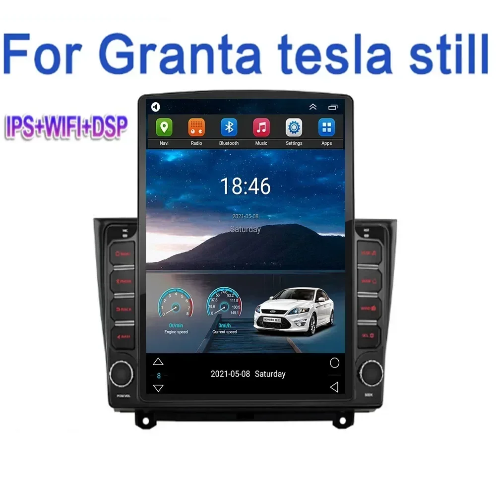 For Tesla Style 2Din Android13 Car Radio For LADA ВАЗ Granta Cross 2015 2016 2017 -35 Multimedia Video Player GPS Stereo Carplay