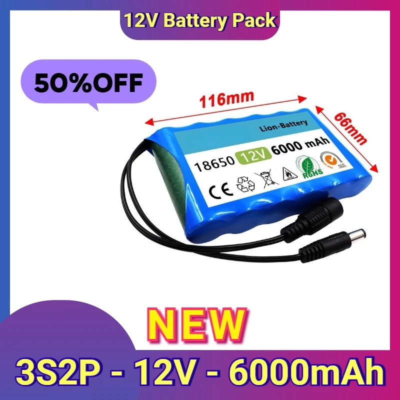 Paquetes de baterías de iones de litio para cámaras de vigilancia, con capacidad de 2400 mAh a 6000 mAh